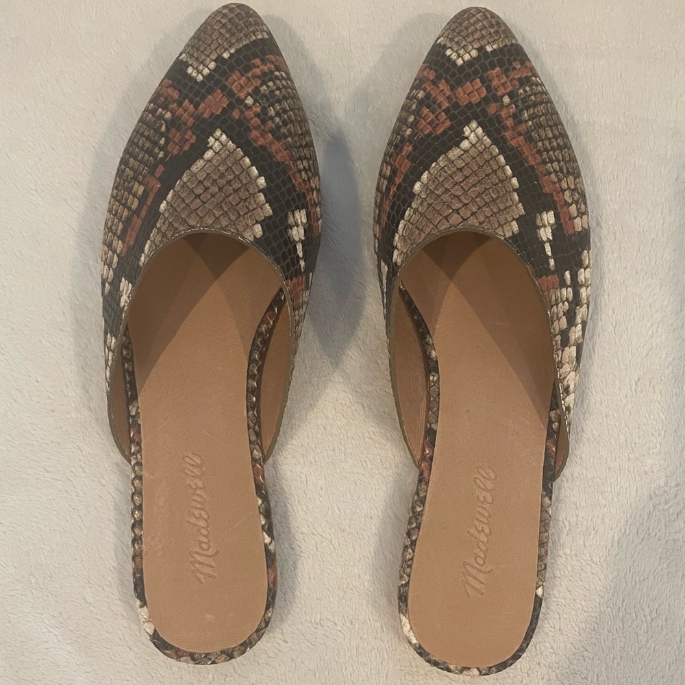 Madewell Remi Mule Snakeskin Size 8 - Never Worn Still in box